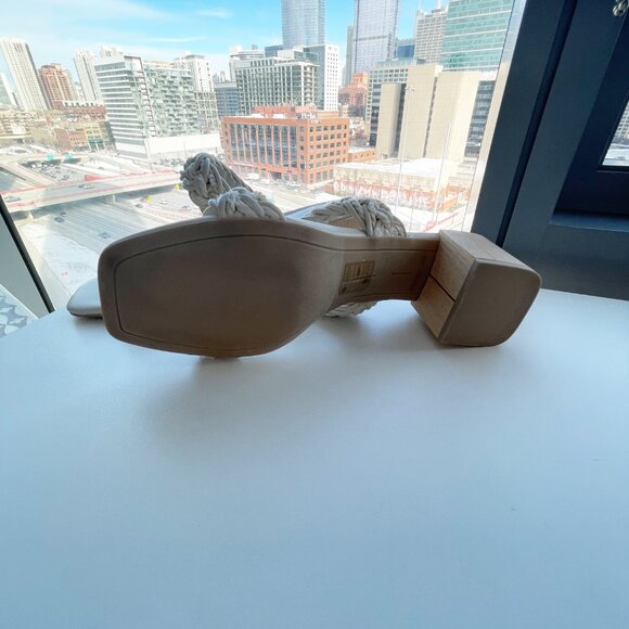 Dolce Vita Zabina Braided Strap Easter Clock Heel Sandal in Cream White Size 9 - Picture 6 of 6